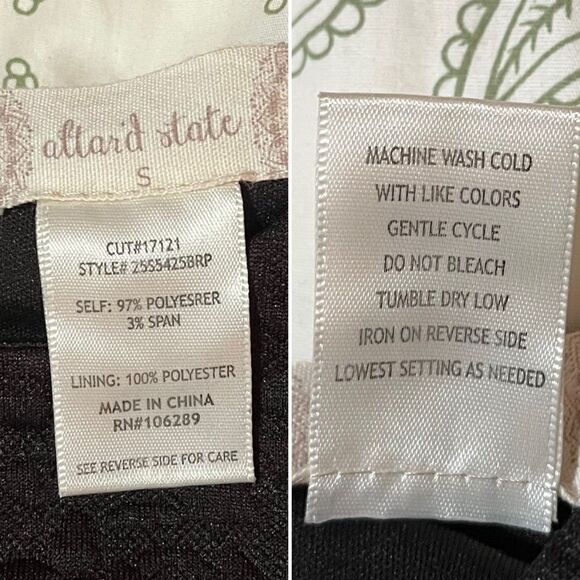 Altar'd State LBD Rose Embossed Black Mini Dress Fit and Flare S - Picture 9 of 10